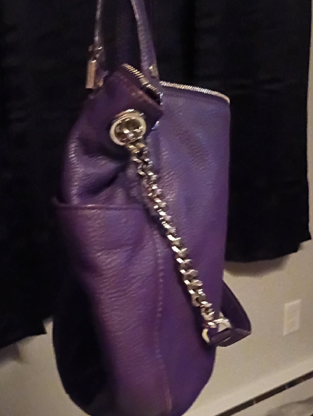 Michael Kors Deep Purple Pebbled Leather Tote - Picture 6 of 6